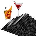 [500 Pcs] 5 Inch Black Drinking Straws - 0.24'' Diameter Disposable Plastic Straw for Coffee and Cocktail, Short Straws for Bar, Cafe, Club, Kitchen, Party, Martini, Margarita and Whiskey