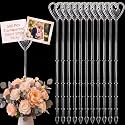 500 Pcs Floral Card Holder Picks, 9 Inch Clear Heart Sticks for Weddings