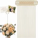 500 Pcs Floral Card Holder Picks, 12'' Gold Metal Ring Sticks for Weddings