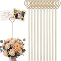 500 Pcs Floral Card Holder Picks, 12'' Gold Metal Heart Sticks for Weddings