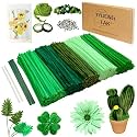 500 pcs Green Pipe Cleaners Craft(Diversified Accessories) - Fluffy Pipe Cleaners Green for Arts &amp; Crafts, Ideal for Making Flowers, Animals &amp; Decorations (12 x 0.24 inches),Chenille Stems