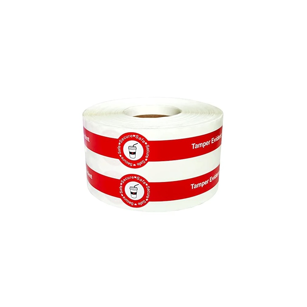 500 Pcs Safe Secure Tamper Evident Seals Stickers for Drink Lids 1x9 ...