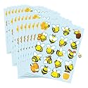 500 Pcs Waterproof Bee Stickers for Kids 25 Sheets 20 Styles Cartoon Self-Adhesive Honey Bee Stickers for Crafts Classroom School Reward Chart DIY Scrapbooking Party Favors (Pack of 3)