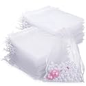 500 Pcs White Organza Bag 5x7 in Small Mesh Bag Drawstring for Jewelry