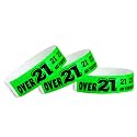 500 WristCo Over 21 Green - Tyvek Wristbands for Events - Tamper-Proof