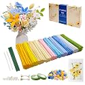 500 Yellow &amp; Blue Pipe Cleaners Flower kit(Candy-Colored),Chenille Stems for DIY Art Projects Creative Gift,Pipe Cleaners Craft with tutoria,Pearls,Pompoms,Green Floral Wires,Stamen