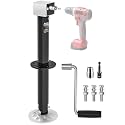 5000 lbs A-Frame Trailer Jack Heavy Duty, 26" Lift, 20-24V Cordless Drill Compatible, for RV, Boat, Yacht &amp; Utility Trailers, with Manual Crank Handle &amp; Weatherproof Cover, Black