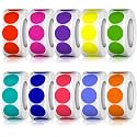 5000 PCS 3/4" Colored Dot Stickers Round Color Coding Labels Polka Circle Dot Label Sticker for Toddler, Office, Student, Classroom, Papers Etc(10 Rolls, 3/4 Inches)