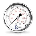 5000 PSI Liquid Filled Pressure Gauge with NIST Traceable Certificate, Calibrated in USA Lab, 2.5" Dial, 1/4 NPT Back Mount, ASME Grade A, 304 SS Case, Brass Wetted Parts, PSI/Bar