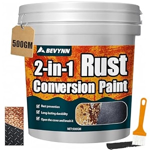 500gm rust converter paint amp metal primer water-based metallic paint with brush rust remover agent corrosion protection long-lasting anti-rust coating for interior and outdoor use