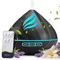 500ML Essential Oil Scent Diffuser: Remote Control &LED for Home - Jet-black
