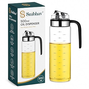500ml glass oil dispenser with handle leak-proof easy pour bottle