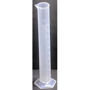 500ml polypropylene measuring cylinder  hexagonal base clear graduations chemical resistant  for laboratory use pack of 1