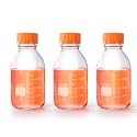 500ml Round Media Storage Bottles with GL45 Screw Cap Borosilicate Glass Maximum temperature 249.8°F Pack of 3