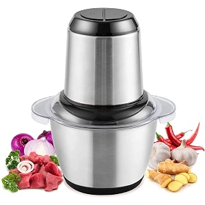 500w electric meat grinder with 2l stainless steel bowl multipurpose food processor amp chopper for kitchen use heavy duty motor sharp blades for meat vegetables onion garlic amp nuts