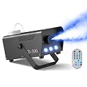 500W Fog Machine,Smoke Machine with 3 RGB LED Lights, 14 Colorful LED Lighting Effect Fog Machine, Wireless Remote Smoke Machine for Party Stage Christmas Wedding Halloween, 1 Pack
