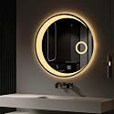 50cm|60cm|70cm|80cm Round LED Mirror For Bathroom, 3 Colors Stepless Dimmable Vanity Mirror, Frameless Wall Mirror With Touch Sensor(50cm/19.7in)