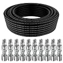 50Ft 1/2 Hydraulic Hose with 10Pcs 1/2" JIC 37° Female and 10Pcs 1/2 inch NPTF Male Hydraulic Hose Fittings W.P.40MPa / 5800PSI