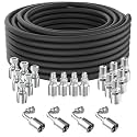 50Ft 1/2 inch Hydraulic Hose with 20PCS 1/2" Hose JIC 37° Female and Male &amp; NPTF Male Hydraulic Hose Fittings, Hydraulic Oil Flexible Hose -20℃ to 140℃ W.P.40MPa/5800Psi