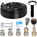 50FT 1/4-In Sewer Jetter Kit, 5800 PSI Pressure Washer Drain Cleaner Hose