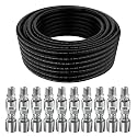 50Ft 3/8 Hydraulic Hose with 10Pcs 3/8" JIC 37° Female and 10Pcs 3/8 inch NPTF Male Hydraulic Hose Fittings W.P.53MPa / 7685PSI