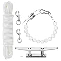 50Ft Flag Pole Rope Kit, Polyester Halyard With Cleat Hook & Snap Clips
