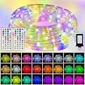 50ft Outdoor LED Rope Lights, IP68 Waterproof 25 Color Changing String Lights with 149 Modes, Warm White&amp;RGB Twinkle Fairy Tube Light for Christmas Indoor Outside Railing, Balcony, Patio Decor