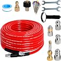 50FT Sewer Jetter Kit for Pressure Washer 5800PSI Drain Cleaner