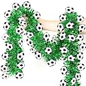50FT Soccer Tinsel Garland, Soccer Party Decorations Green Shiny Metallic Twist Football Garland for Home Indoor Outdoor Sports Game Day Soccer Birthday, Soccer Tournament 2026