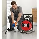 50FT x 1/2 In Drain Cleaner Machine, Sewer Snake Auger Auto Feed with Sewer Auger, Cutter, Air-activated Foot Switch for Commercial, Home