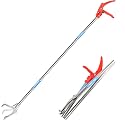 50" Foldable Grabber Reacher Tool, Snake Grabber Tool, Extra Long 3 Fold Reaching Aid,Heavy-Duty Trash Picker Pickup Tool for Home (Red Nylon Handle)