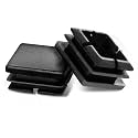 13mm (1/2 Inch) Square Plastic Plug, Square Black Plastic End Cap, Hardware Plugs, Pipe Tubing End Cap for Chair Table Stool Leg, 10 PCS