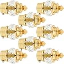 Natural 50mm Crystal Diamond Aluminium Curtain Bracket Only/Parda Holder only/Curtain Nobs only/Curtain Finials Only/Curtain Rod Nobs to Attache Upto 1 Inch Rod. (4 Pair, Gold)