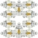 Natural 50mm Crystal Diamond Aluminium Curtain Bracket Only/Parda Holder only/Curtain Nobs only/Curtain Finials Only/Curtain Rod Nobs to Attache Upto 1 Inch Rod. (5 Pair, Chrome)
