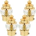 50mm Crystal Diamond Aluminium Curtain Bracket Only/Parda Holder only/Curtain Nobs only/Curtain Finials Only/Curtain Rod Nobs to Attache Upto 1 Inch Rod. (2 Pair, Gold)