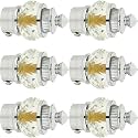 Natural 50mm Crystal Diamond Aluminium Curtain Bracket Only/Parda Holder only/Curtain Nobs only/Curtain Finials Only/Curtain Rod Nobs to Attache Upto 1 Inch Rod. (3 Pair, Chrome)