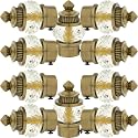 50mm Crystal Diamond Aluminium Curtain Bracket Only/Parda Holder only/Curtain Nobs only/Curtain Finials Only/Curtain Rod Nobs to Attache Upto 1 Inch Rod. (5 Pair, Antique-Brass)