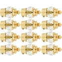Natural 50mm Crystal Diamond Aluminium Curtain Bracket Only/Parda Holder only/Curtain Nobs only/Curtain Finials Only/Curtain Rod Nobs to Attache Upto 1 Inch Rod. (6 Pair, Gold)