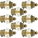 Natural 50mm Crystal Diamond Aluminium Curtain Bracket Only/Parda Holder only/Curtain Nobs only/Curtain Finials Only/Curtain Rod Nobs to Attache Upto 1 Inch Rod. (4 Pair, Antique-Brass)