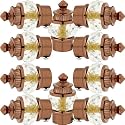 Natural 50mm Crystal Diamond Aluminium Curtain Bracket Only/Parda Holder only/Curtain Nobs only/Curtain Finials Only/Curtain Rod Nobs to Attache Upto 1 Inch Rod. (5 Pair, Brown)