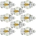 Natural 50mm Crystal Diamond Aluminium Curtain Bracket Only/Parda Holder only/Curtain Nobs only/Curtain Finials Only/Curtain Rod Nobs to Attache Upto 1 Inch Rod. (4 Pair, Chrome)