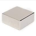 50mm x 50mm X 25mm Squarical NdFeB Magnet N35- Ni Multipurpose Office Magnets Pack of 1 (Silver)