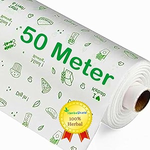herba 50 meter premium food wrapping paper roll 100 food grade  50 gsm  butter paper roll for roti wrapping  pachment paper