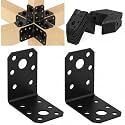 50pack 2" Galvanized Steel L Bracket for Wood Furniture Corner Brace Black