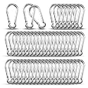 50pcs 2.36 inch Small 304 Stainless Steel Carabiner Clip Hooks Spring Snap