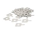 50pcs 4P H type T type Nickel Plated Steel Strips Sheet Soldering Tabs for DIY 18650 Lithium Battery Pack, Battery Connector Tab Battery Cell Spot Welding Welder (4P Square)
