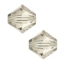 50pcs Adabele Austrian 6mm Faceted Bicone Crystal Beads Silver Champagne Compatible with Swarovski Crystals 5301/5328