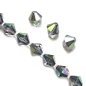 50pcs Adabele Austrian 6mm Faceted Loose Bicone Crystal Beads Metallic Scarabaeus Green Compatible with Swarovski Crystals 5301/5328 SSB631