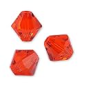 50pcs Adabele Austrian 6mm Faceted Bicone Crystal Beads Light Siam Red Compatible with Swarovski Crystals 5301/5328