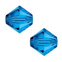 50pcs Adabele Austrian 8mm Faceted Bicone Crystal Beads Capri Blue Compatible with Swarovski Crystals 5301/5328